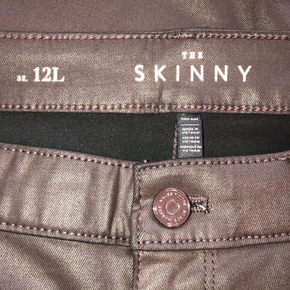 WHBM High-Rise  Coated  Skinny Jeans size 12 Long - Picture 6 of 8